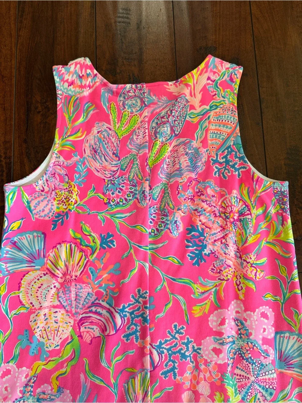 Lilly Pulitzer Girls Pink Stretch Seashell Print Shift Dress Sz XL (12-14)